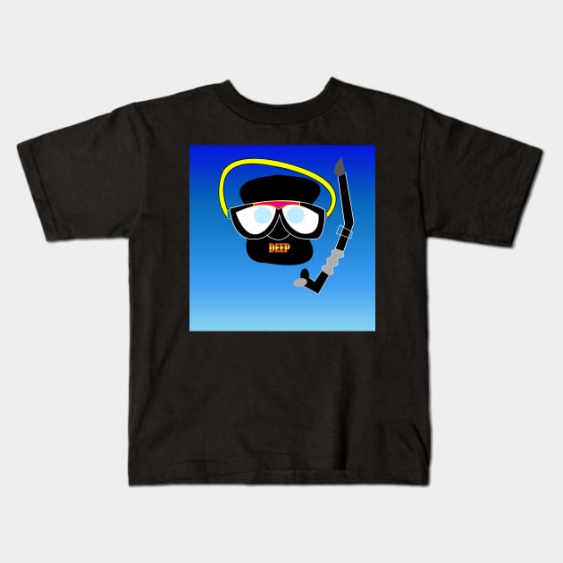 black mask and deep blue Kids T-Shirt by momomoma